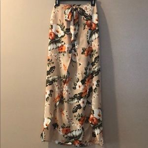 Floral maxi shirt with matching crop top
